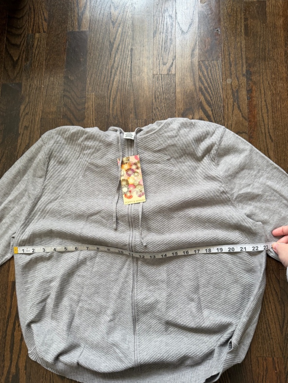 Light Gray Crewneck Zip-Front Women's Sweater - Picture 3 of 5